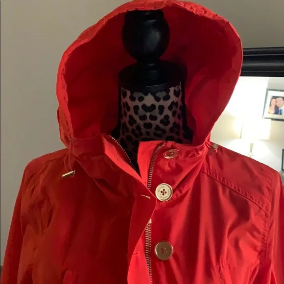 New Michael Kors Hooded Orange anorak‎ rain coat